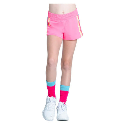 Girls` Prisma Stripe Tennis Short Pink LUCKY IN LOVE
