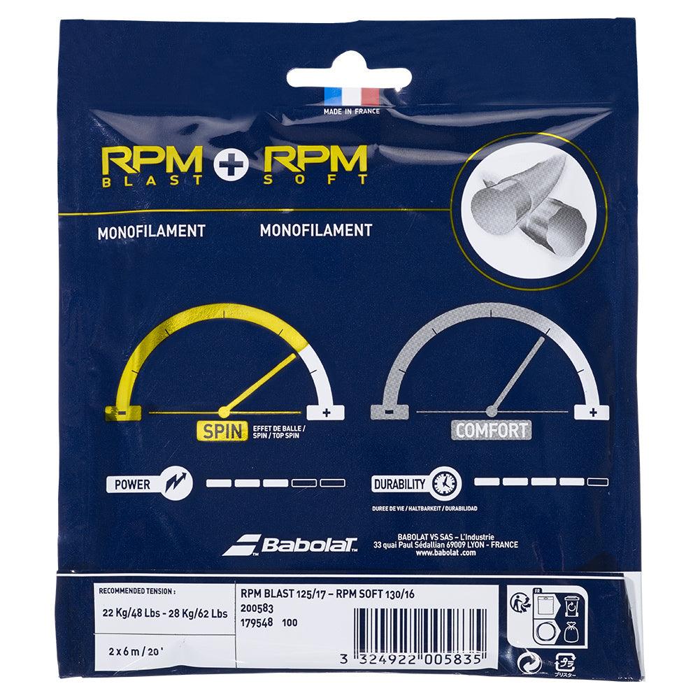RPM Blast 17 + RPM Soft 16 Hybrid Tennis String Strings BABOLAT