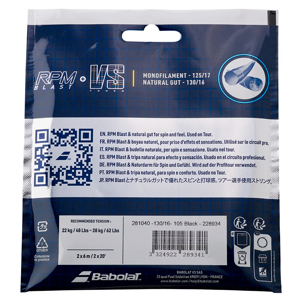 RPM Blast 125 + Touch VS 130 150 Year Anniversary Tennis String BABOLAT