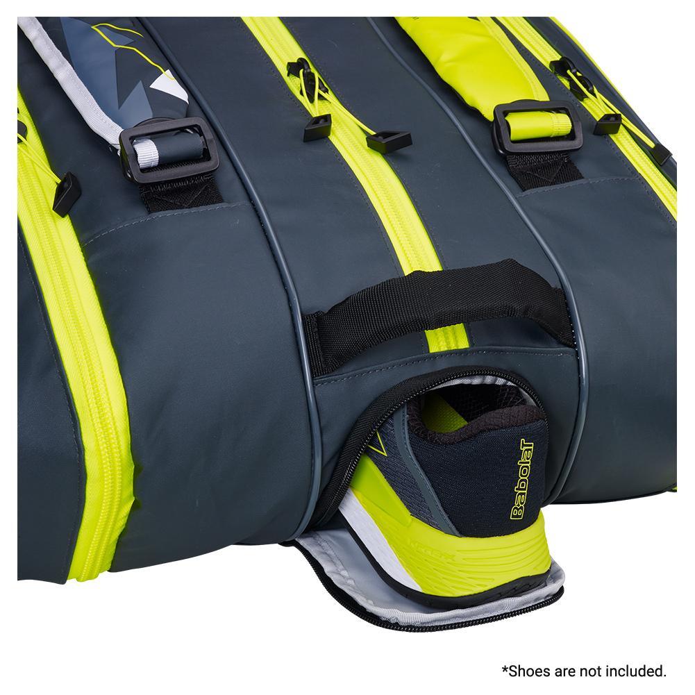 Pure Aero RHx12 Tennis Bag Grey and Yellow Tournament Gear BABOLAT