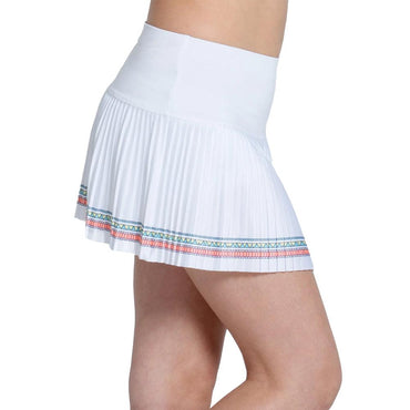 Girls` Lucky Stripe Pleated Tennis Skort White LUCKY IN LOVE