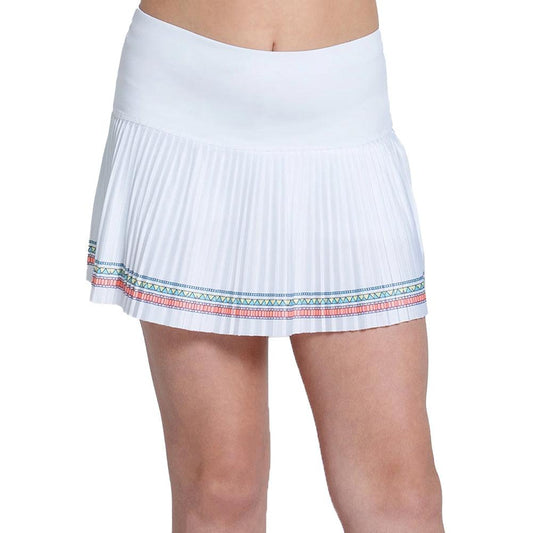 Girls` Lucky Stripe Pleated Tennis Skort White LUCKY IN LOVE 2XS