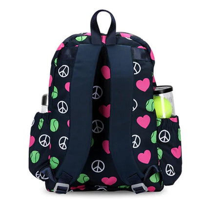 Juniors' Big Love Tennis Backpack Peace Love Tennis Gifts AME AND LULU
