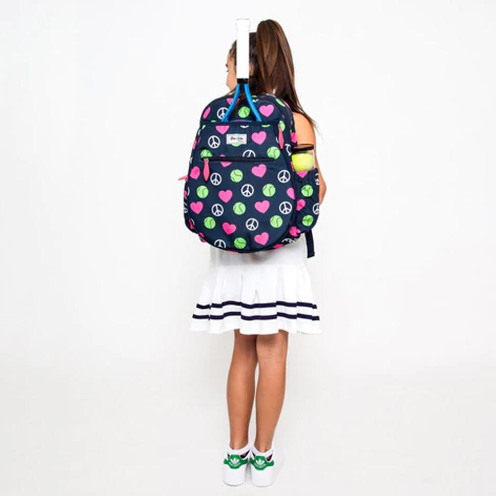 Juniors' Big Love Tennis Backpack Peace Love Tennis Gifts AME AND LULU