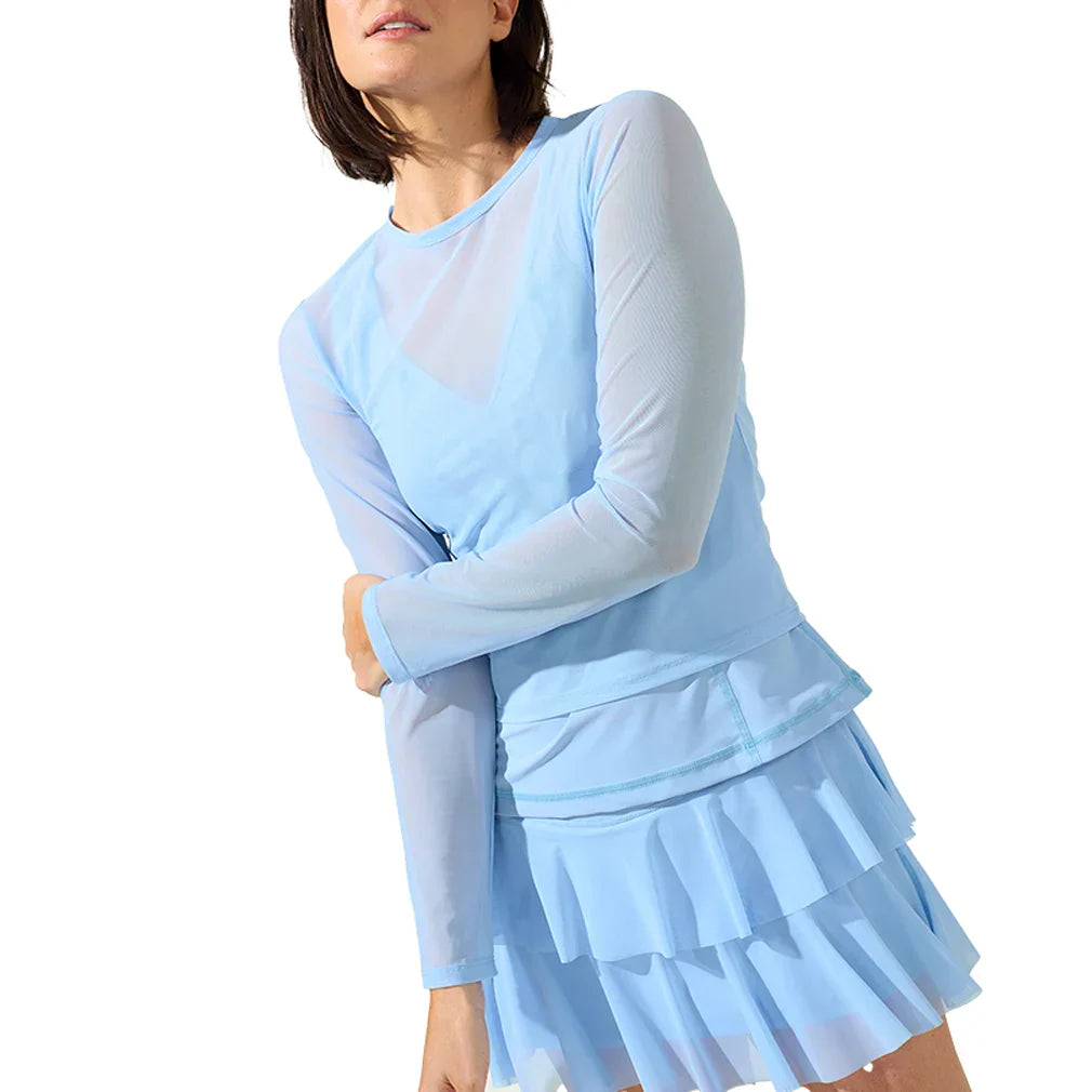 Women`s Breezy Mesh Long Sleeve Tennis Top Bouquet BOBBE