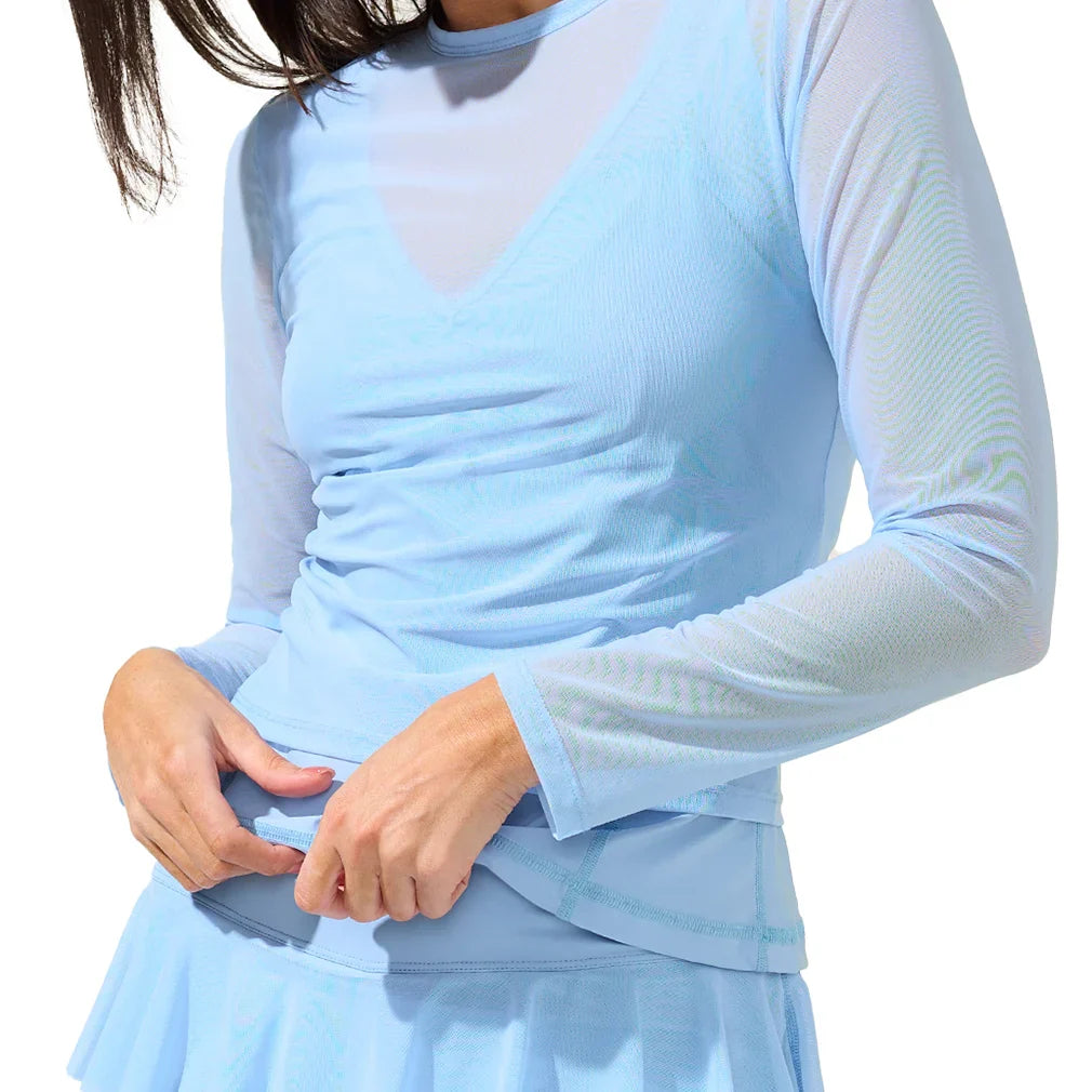 Women`s Breezy Mesh Long Sleeve Tennis Top Bouquet BOBBE