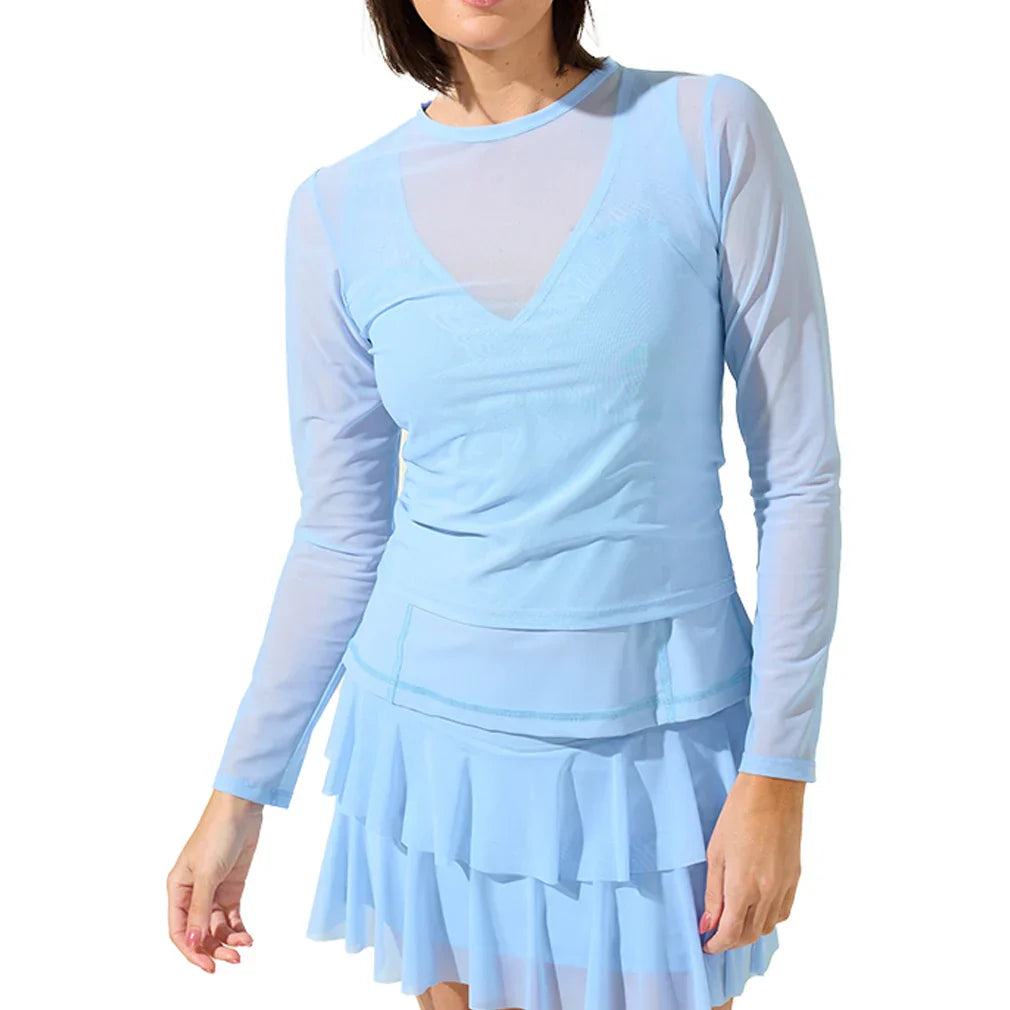 Women`s Breezy Mesh Long Sleeve Tennis Top Bouquet BOBBE