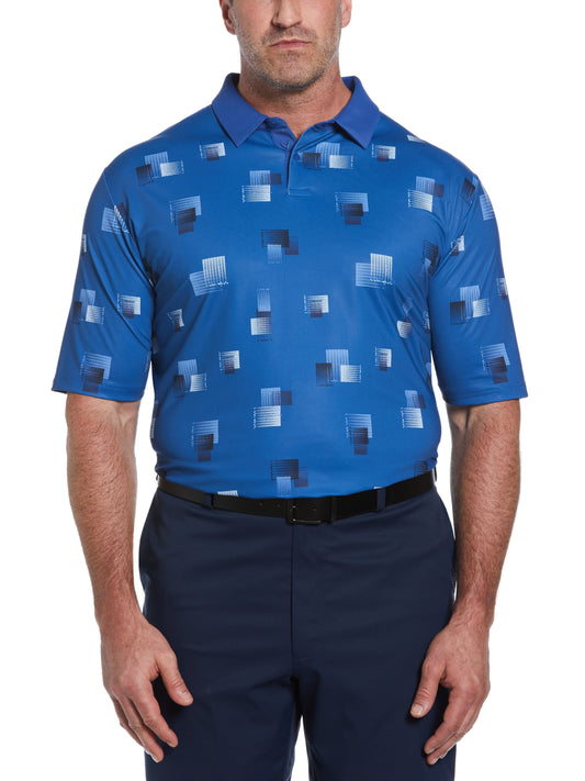 Big & Tall 8 Essential Clubs Print Golf Polo (Galaxy Blue) 