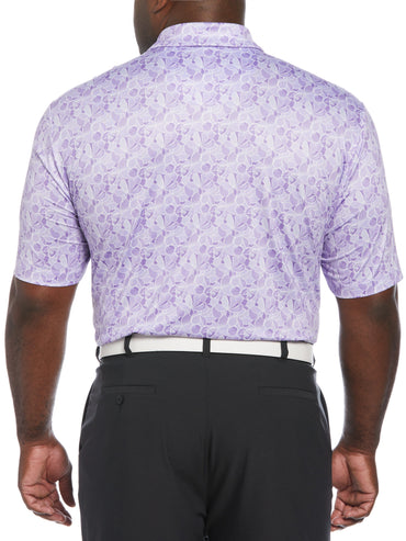 Big & Tall Brush Stroke Floral Print Golf Polo