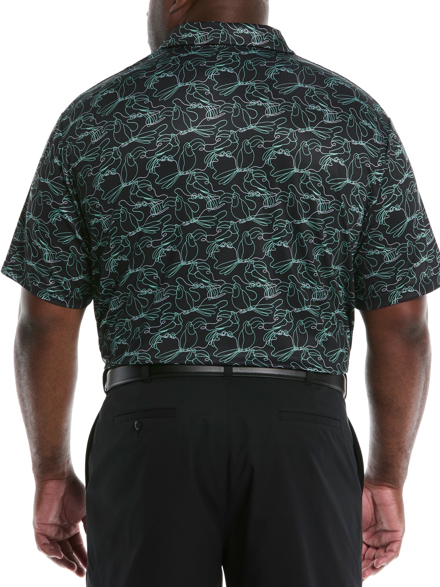 Big & Tall Linear Toucan Print Golf Polo