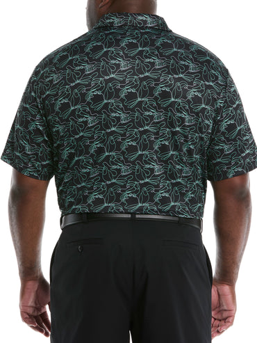 Big & Tall Linear Toucan Print Golf Polo