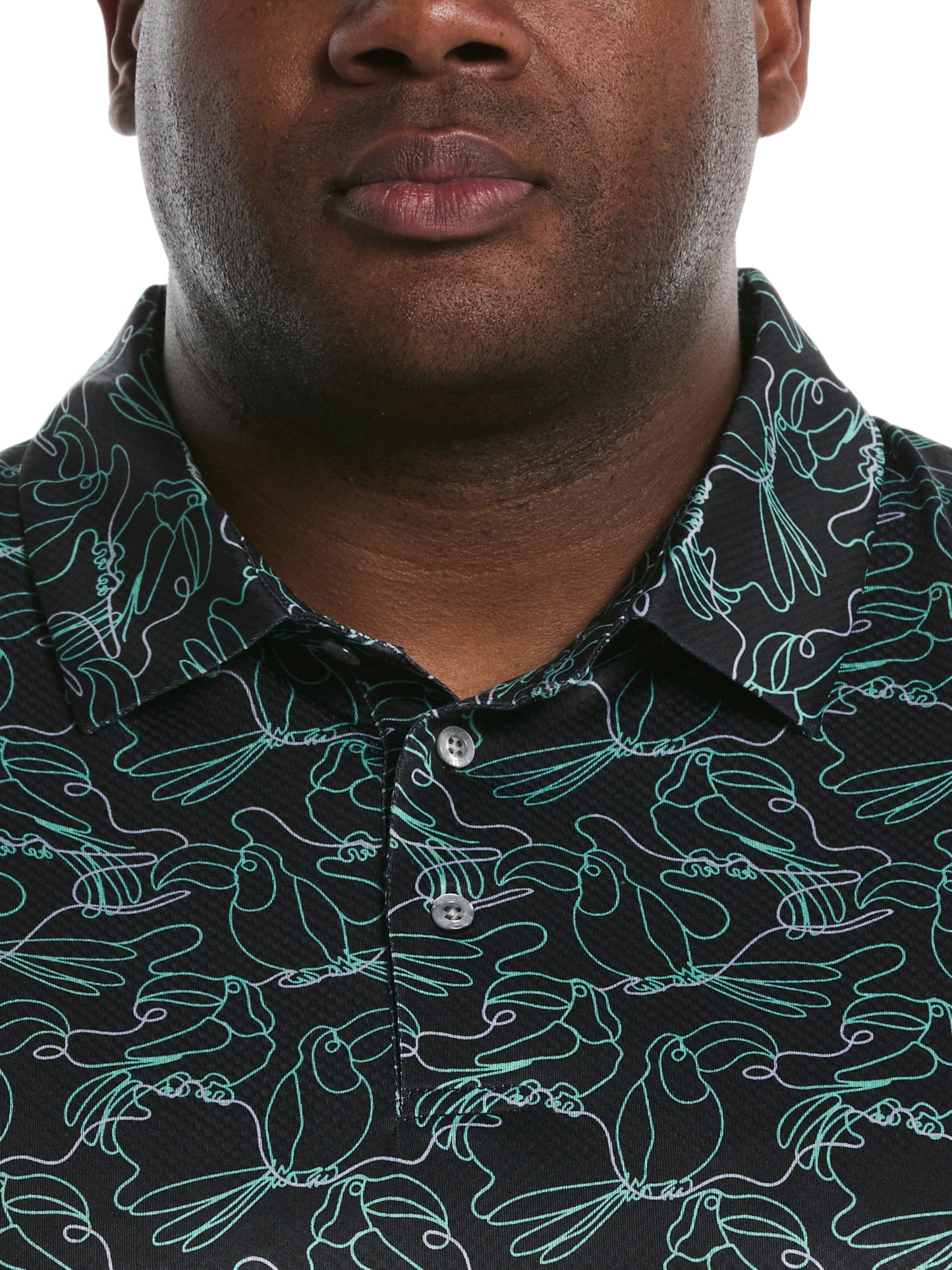 Big & Tall Linear Toucan Print Golf Polo