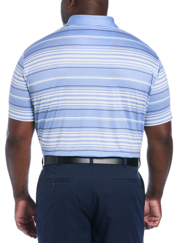 Big & Tall Short Sleeve All Over Stripe Printed Polo