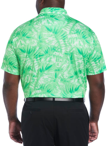 Big & Tall Short Sleeve Tropical  Leaf Print Polo