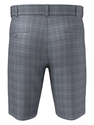 Boys 7" Flat Front Plaid Print Golf Short