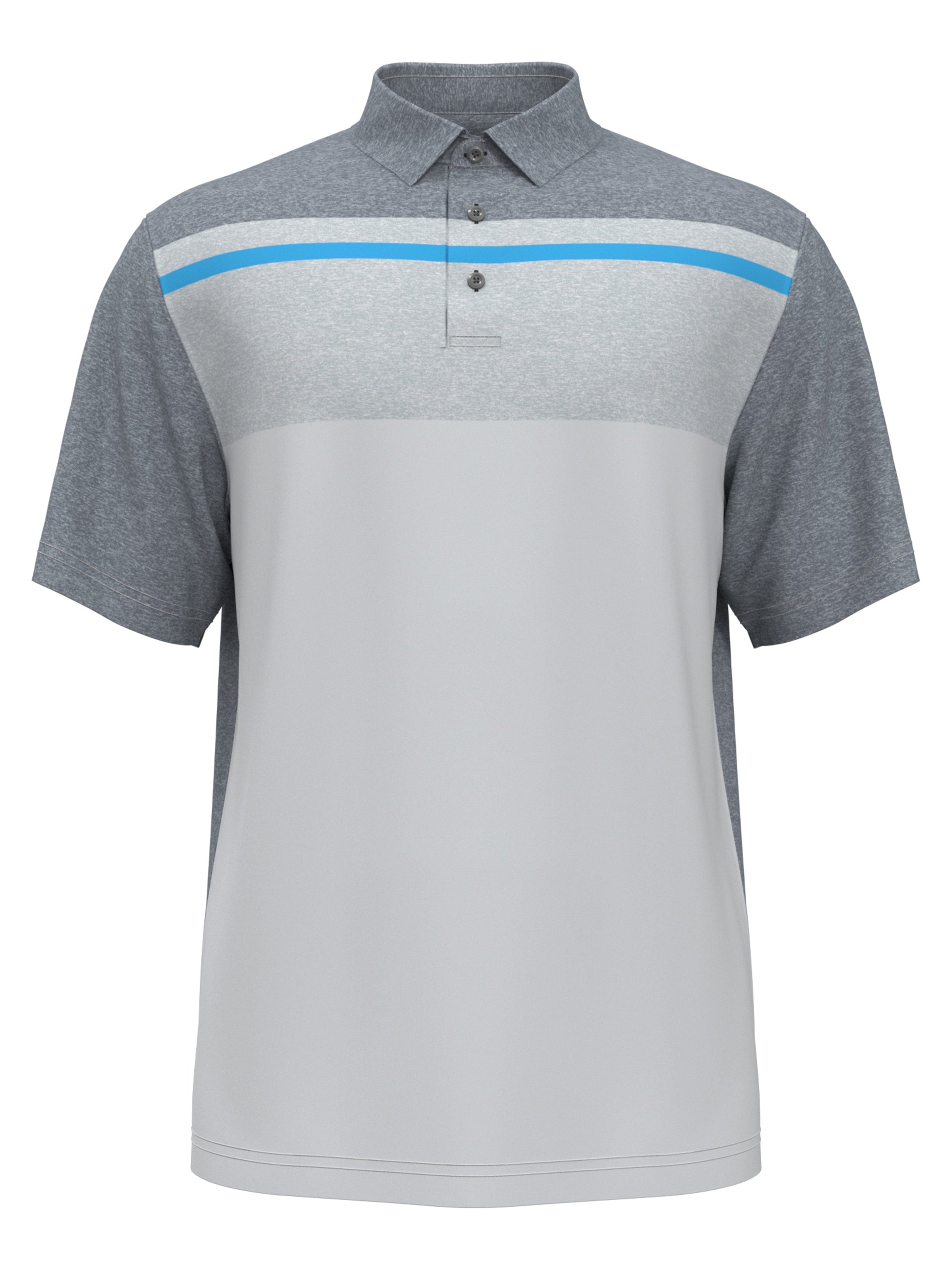 Blocked Heather Print Golf Polo (Tradewinds) 