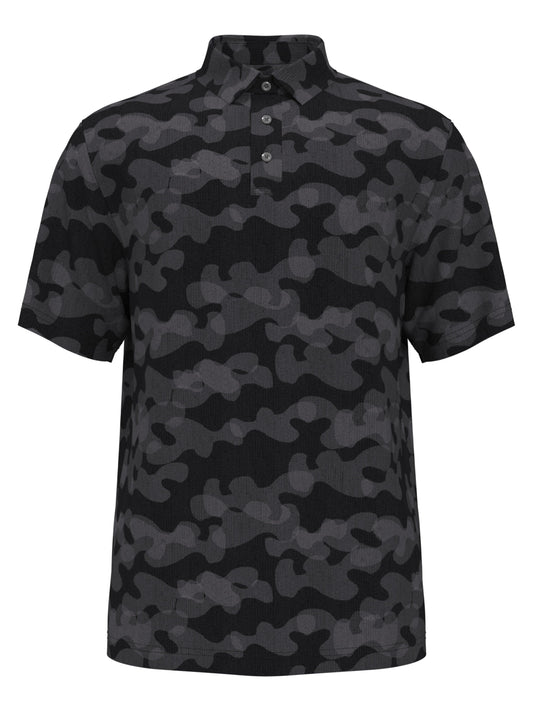 Boys Camo Print Herringbone Golf Polo