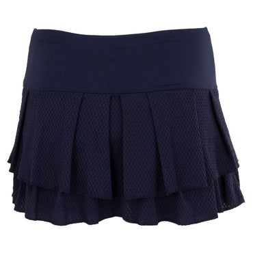 Women's Wavy Pleat Tier Tennis Skort Midnight Womens Apparel LUCKY IN LOVE Blue S