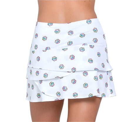 Women`s Long Scallop Pickleball Skort Multicolor LUCKY IN LOVE