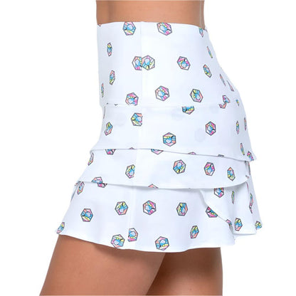 Women`s Long Scallop Pickleball Skort Multicolor LUCKY IN LOVE