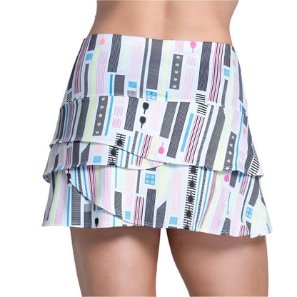 Women`s Long Scallop Pickleball Skort Multicolor LUCKY IN LOVE