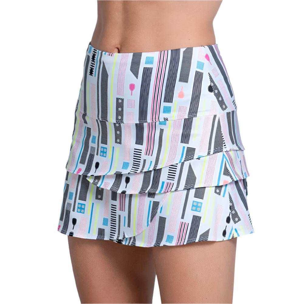 Women`s Long Scallop Pickleball Skort Multicolor LUCKY IN LOVE