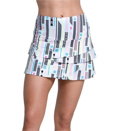 Women`s Long Scallop Pickleball Skort Multicolor LUCKY IN LOVE XS 29955_SERVE_ON
