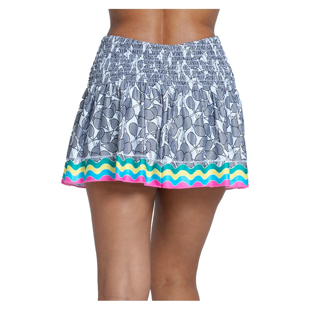 Women`s Hippy Smocked 14 Inch Tennis Skort Multicolor LUCKY IN LOVE