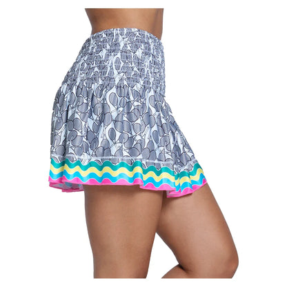 Women`s Hippy Smocked 14 Inch Tennis Skort Multicolor LUCKY IN LOVE