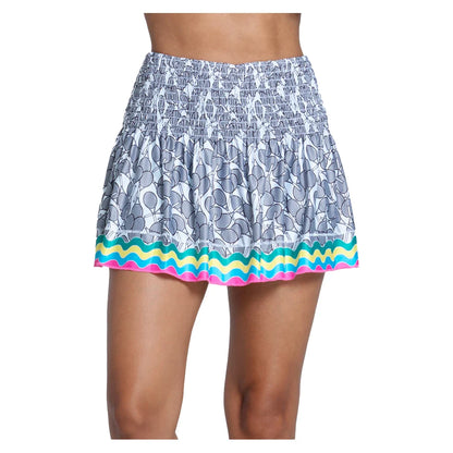 Women`s Hippy Smocked 14 Inch Tennis Skort Multicolor LUCKY IN LOVE XS Multicolor