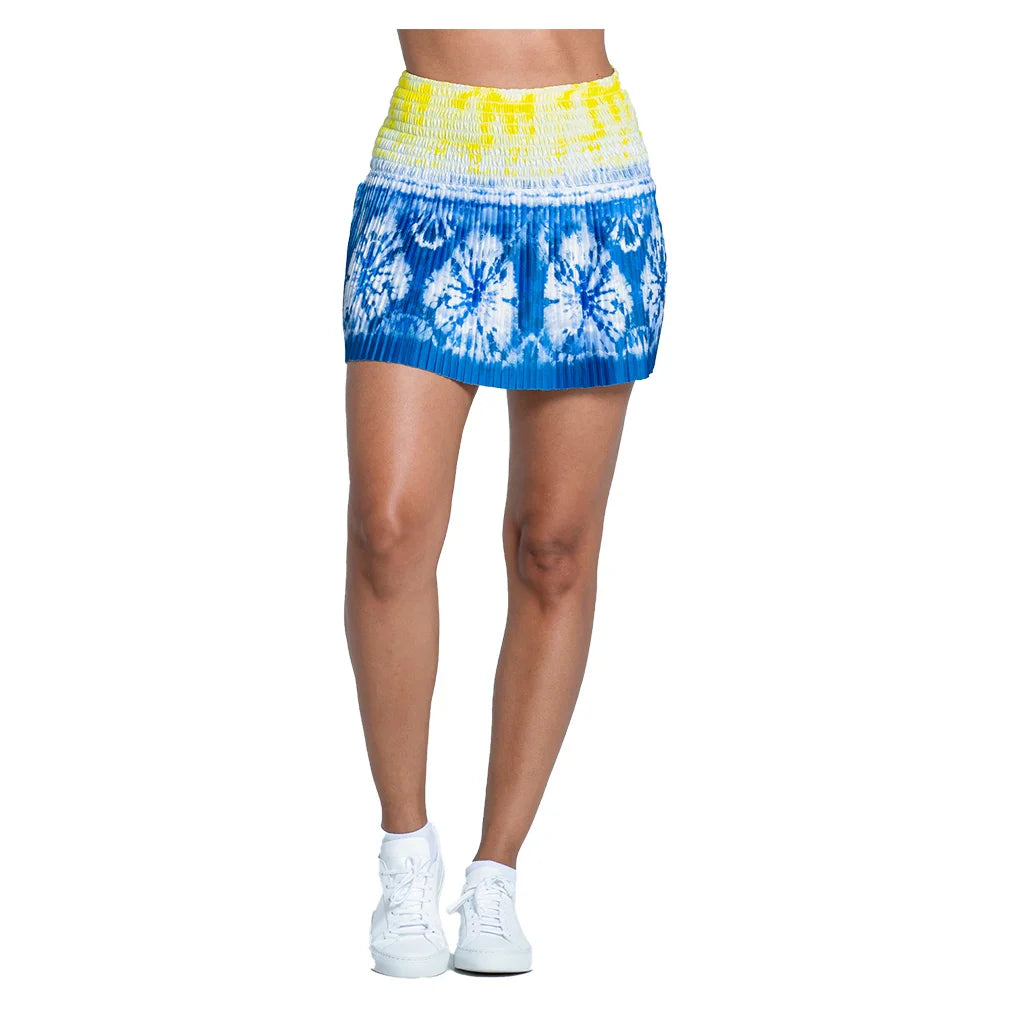 Women`s Shibori Wave 14 Inch Tennis Skort Royal LUCKY IN LOVE