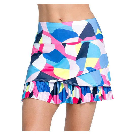 Women`s Paddle Groove 14.5 Inch Pickleball Skort Multicolor LUCKY IN LOVE XS