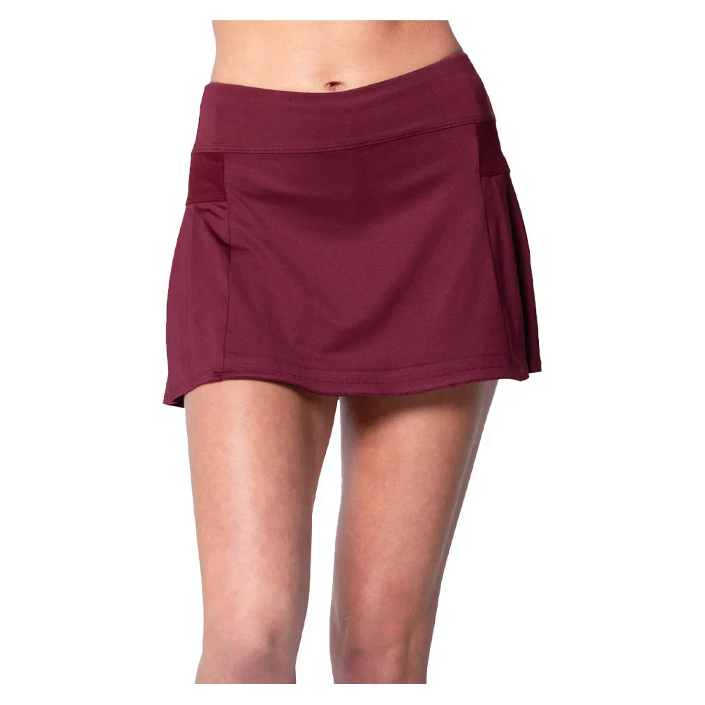 Women`s Team Feelin` Young Pleat Tennis Skort LUCKY IN LOVE XS 600_TM_MAROON