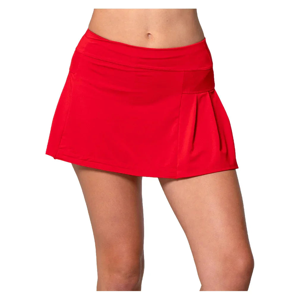 Women`s Team Feelin` Young Pleat Tennis Skort LUCKY IN LOVE XS 603_TM_RED