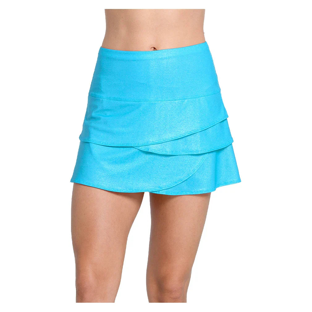 Women`s All That Shimmers Scallop 14 Inch Tennis Skort LUCKY IN LOVE XS 24B447_PARROT