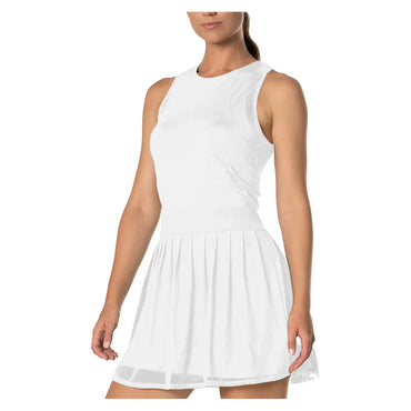 Women's Next Level Tennis Dress Womens Apparel LUCKY IN LOVE White XS