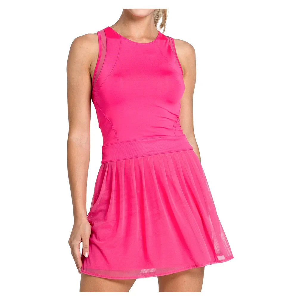 Women's Next Level Tennis Dress Womens Apparel LUCKY IN LOVE Pink XS