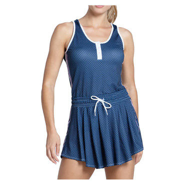 Women`s Country Club Plaid Tennis Dress LUCKY IN LOVE XS 77B401_MIDNIGHT