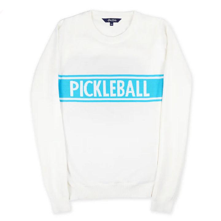 Women`s Club Sport Pickleball Sweater White and Light Blue AME AND LULU XS WHITE/LT_BLUE