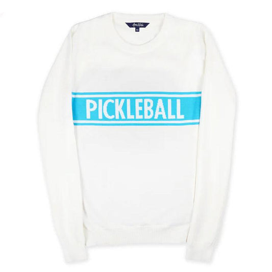Women`s Club Sport Pickleball Sweater White and Light Blue AME AND LULU XS WHITE/LT_BLUE