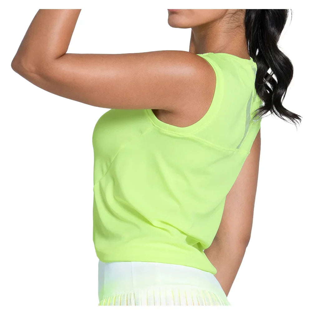 Women`s Twist Front Tennis Tank Lemon Frost LUCKY IN LOVE