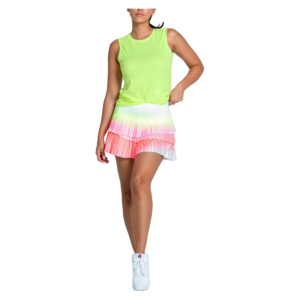 Women`s Twist Front Tennis Tank Lemon Frost LUCKY IN LOVE