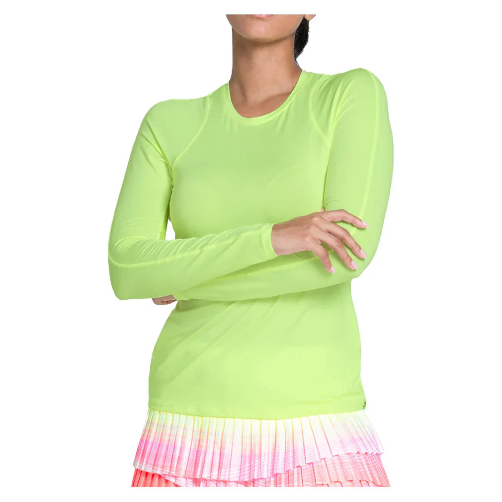 Women's LUV Breeze Long Sleeve Tennis Top Lemon Frost LUCKY IN LOVE