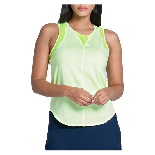 Women's LUV Chill Out Tennis Tank Lemon Frost LUCKY IN LOVE XS