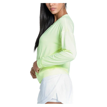 Women's LUV Hype Long Sleeve Tennis Top Lemon Frost LUCKY IN LOVE