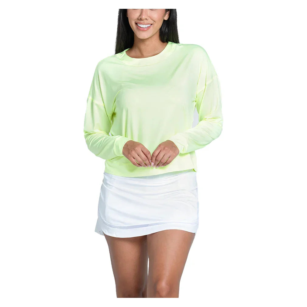 Women's LUV Hype Long Sleeve Tennis Top Lemon Frost LUCKY IN LOVE
