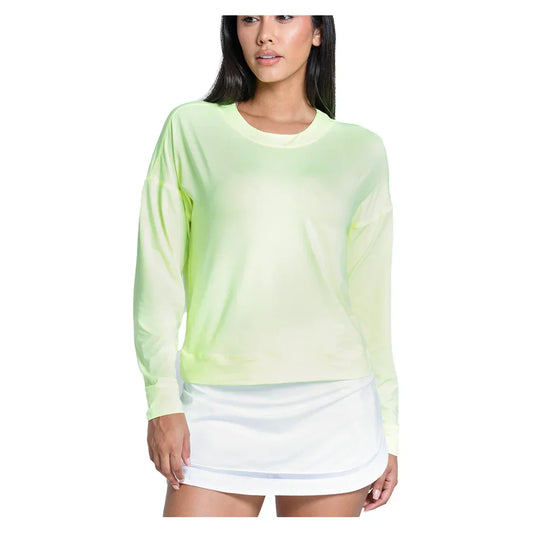 Women's LUV Hype Long Sleeve Tennis Top Lemon Frost LUCKY IN LOVE XS