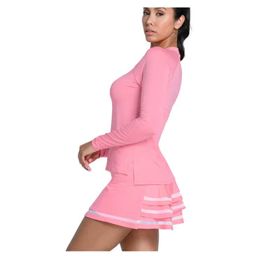 Women's LUV High Low Breezy Long Sleeve Tennis Top Flamingo LUCKY IN LOVE