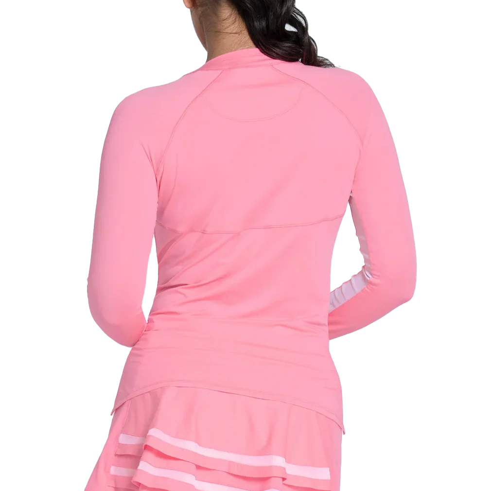 Women's LUV High Low Breezy Long Sleeve Tennis Top Flamingo LUCKY IN LOVE