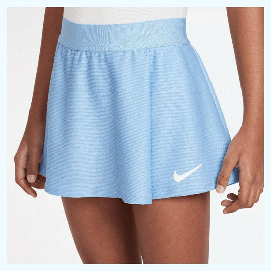 Girls' Dri-Fit Victory Flouncy Tennis Skort NIKE XS 422_PSYCHIC_BLUE/WHT